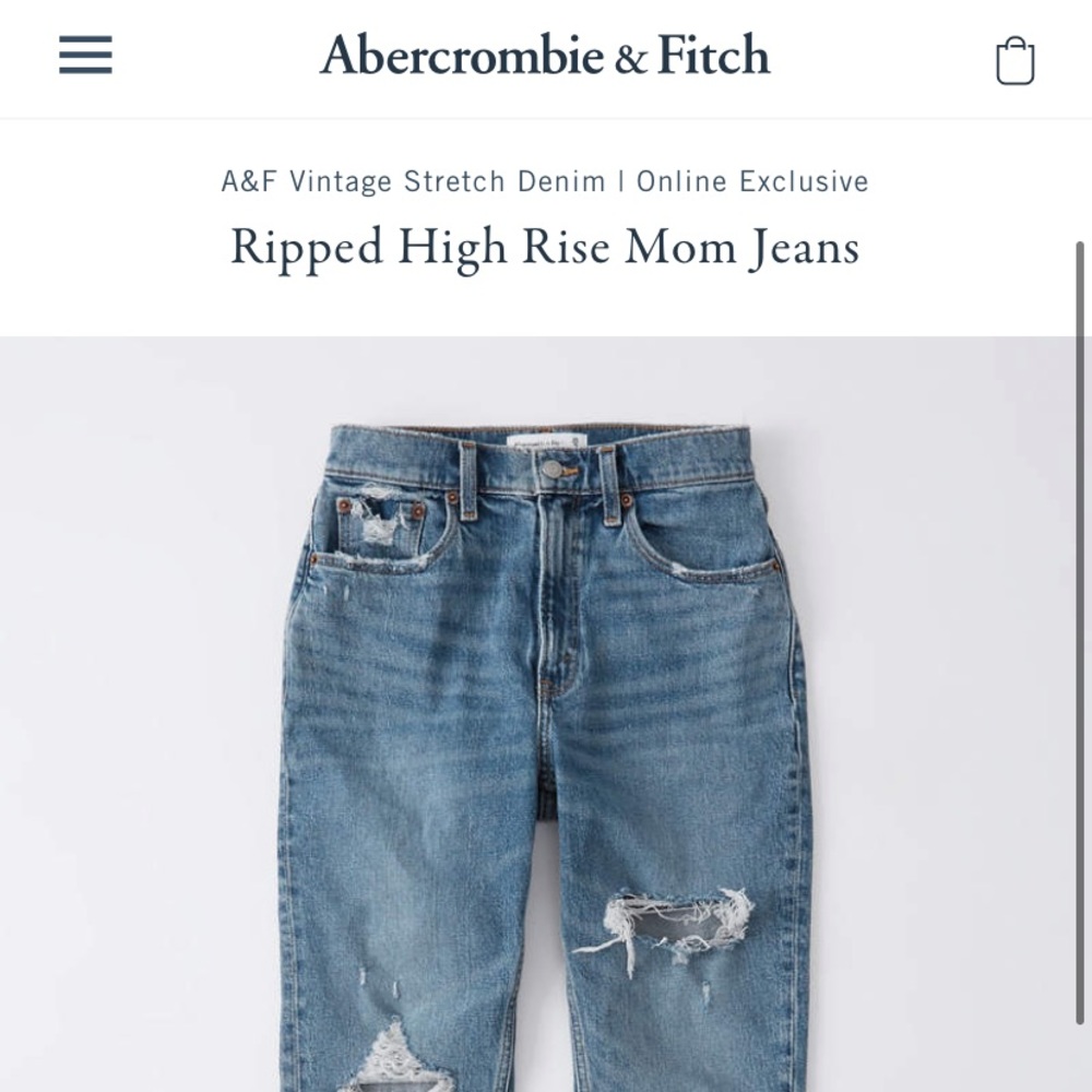 Abercrombie mom jeans high rise ripped jeans
